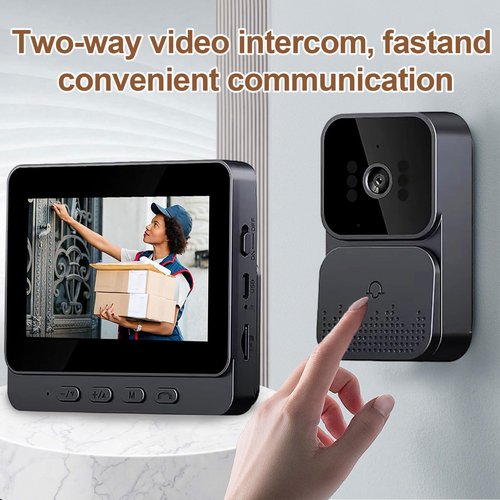 Preshwous Door Bell Cameras Wireless with 1080P Camera, 4.3-Inch IPS Screen, No WiFi Required, 120° Viewing Angle, Home Video Intercom System