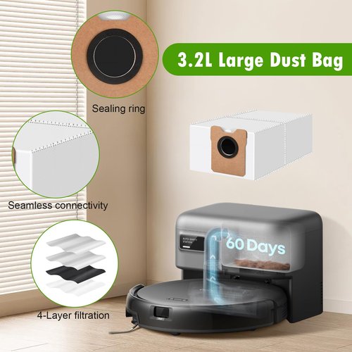 20 Pack Replacement Accessories Compatible with eufy C10 Robot Vacuum Cleaner, 2 Main Brush 6 Sidebrush 4 Filter 6 Dust Bag 1 Cleaning Brush 1 Screwdriver