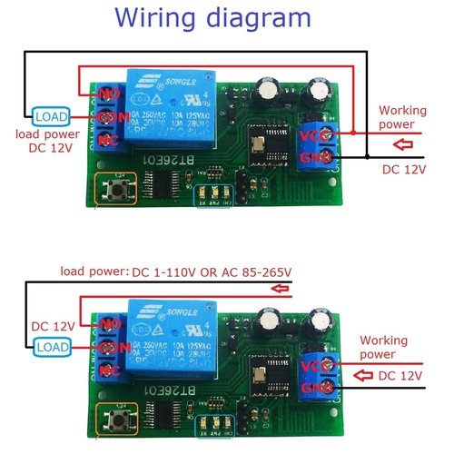 DC 12V iOS Android Bluetooth-Compatible BLE Relay 2.4G RF Remote Control IOT Module Command Customization Switch Board