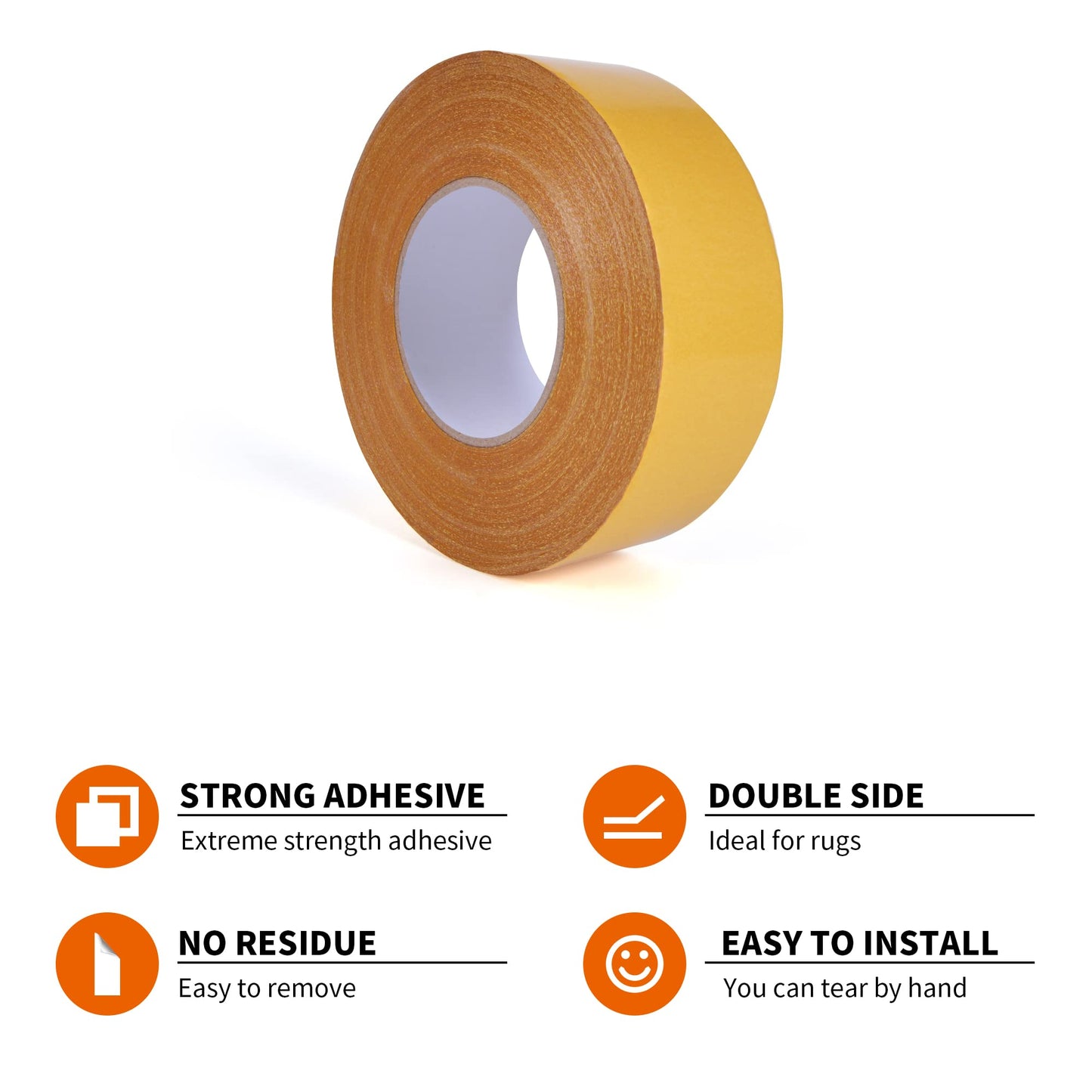 TAPEBEAR Heavy-Duty Double Side Carpet Tape, Carpet Tape for Rug, Wood, Floor, Residue-Free Rug Tape, Multipurpose Gripper Non Slip Tape, 2inch X 40yard