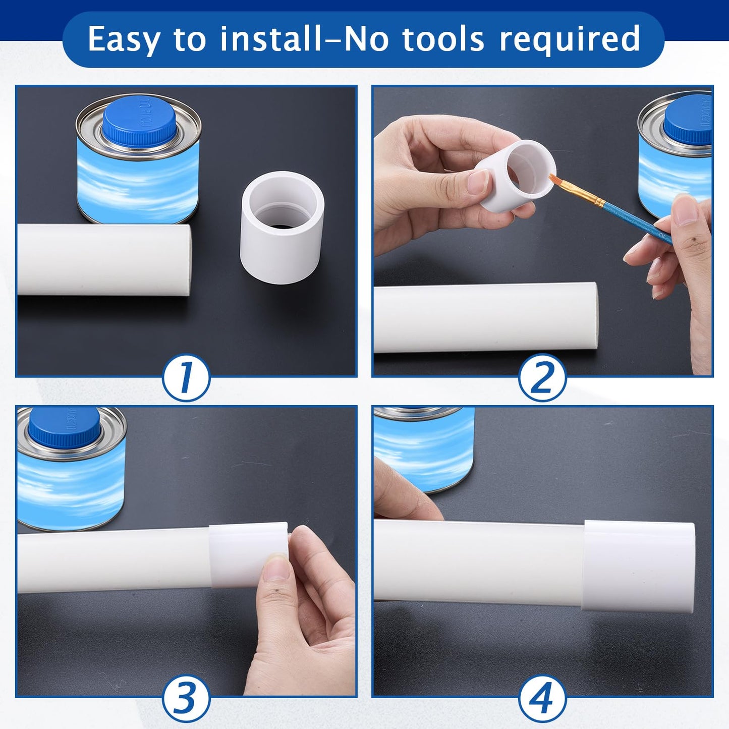 Frienda 30 Pack 3/4'' White PVC Pipe Coupling Adapter Pipe Fittings Schedule 40 Heavy Duty Slip Socket Connectors for Plumbing Irrigation Pool Garden