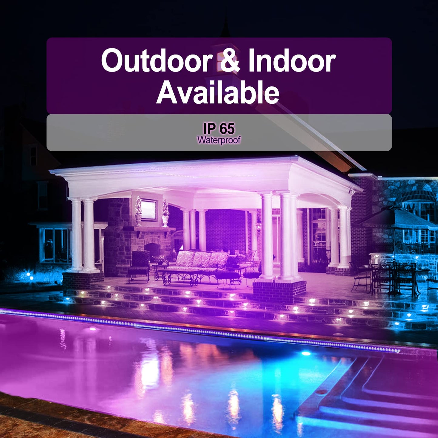 IP65 Waterproof LED Black Light Strip Kit 40ft/12M 720 LEDs, 12V Flexible Blacklight Fixtures, 385-400nm, Black Light LED Strips for Glow Party Body Paint Outdoor Indoor Decor Birthday Party Halloween