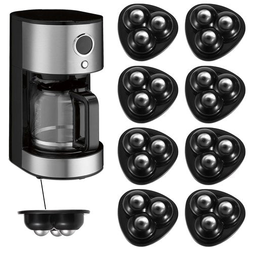 8 Pcs Self Adhesive Caster Wheels, Small Appliance Casters Wheels for Kitchen Appliances Universal Appliance Slider Mini Appliances Ball Transfer Roller for Coffee Maker Countertop Storage Box (Black)