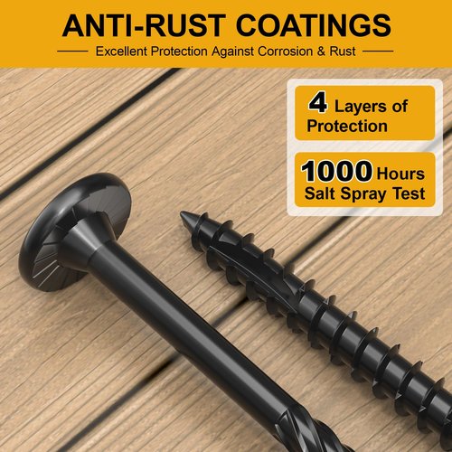 #14 x 3 Wood Structural Lag Screws 54Pcs Star Drive Decking Screws, Rust Resistant Timber Screws for Timber/Log/Landscaping Wood