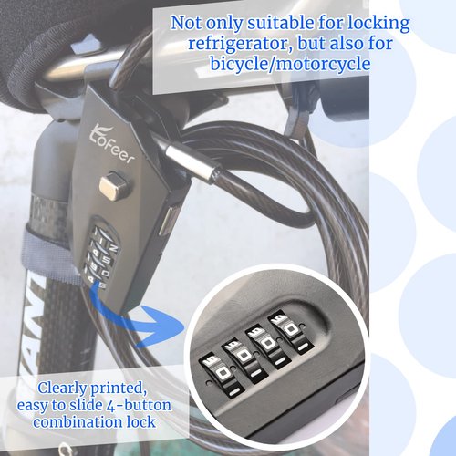 Tofeer Adjustable Combination Cable Lock - 6.5ft Steel Cord for Trail Camera, Kayak, Luggage, Suitcase, Helmet - Zinc Alloy, 10,000 Codes, Easy to Use