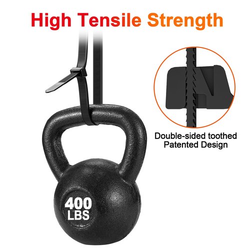 Long Zip Ties Heavy Duty 24 inch，400 LBS Tensile Strength With Double Sided Toothed Super Durable Cable Ties ，Extra Large Wire Ties Adjustable Nylon Tie Wraps for Indoor Outdoor （100 Pack Black）