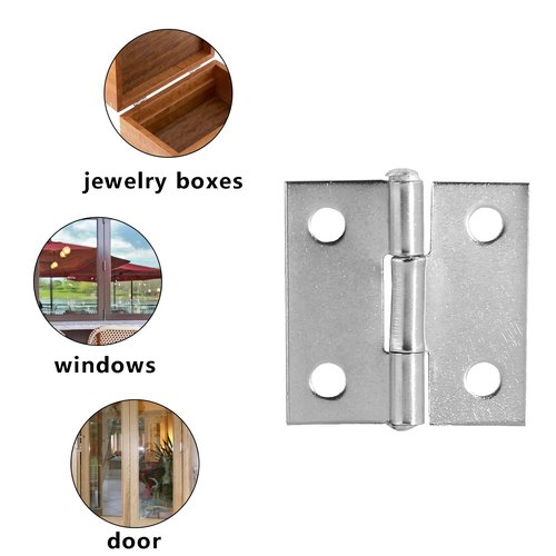 Piutouyar 6Pack Butt Hinge 1 Inch Mini 304 Stainless Steel Small Cabinet Folding Craft Hinges With Mounting Screws for Boxes Gate Drawer