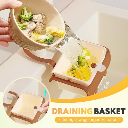 Sink Food Catcher,Sink Strainers for Kitchen,Kitchen Essentials Sink Food Strainer,Sink Food Catcher Basket,Sink Trash Catcher for Garbage Leftovers (Cream)