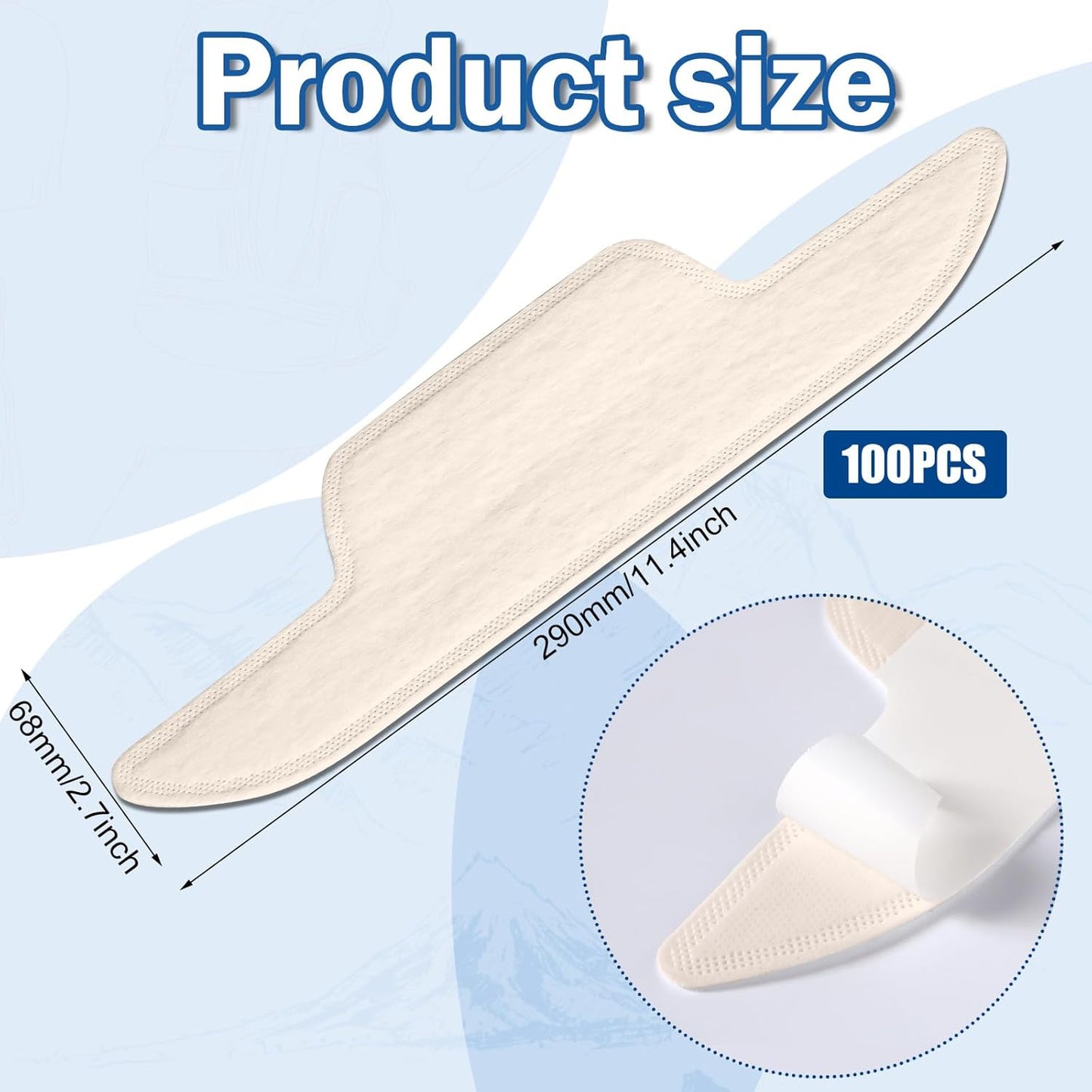 Janmercy 100 Pcs Hat Sweat Liner Shields Absorbing Pad Prevents Stains Protector Bands for Baseball Golf Cap Men Women