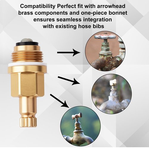 Faucet Replacement Parts, Hose Faucet Valve Cap with Screws Washers Brass Assy and One-Piece Bonnet Suitable for Arrowhead PK1100