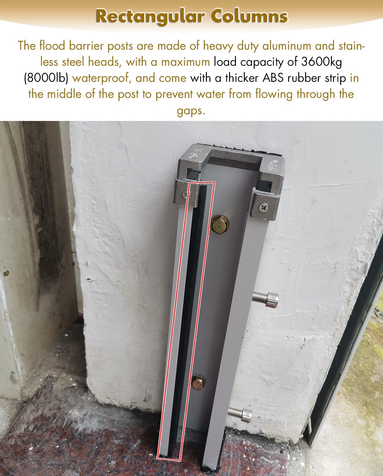 Flood Water Barrier Door Wide Basement Windows Warehouse Street Temporary Dams/Detachable Mobile Rain Water Baffle, Aluminum Flooding Wall,H 80cm/2.6ft,W 3FT/91CM