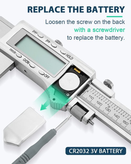 Mxmoonfree 12 Inch Digital Caliper Long Jaw Caliper with 6" Jaw Depth Calipers Measuring Tool All-Metal Frame Large LCD Screen 0.0005"/ 0.01mm Resolution (12"/ 300mm)