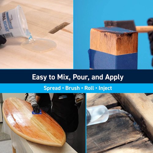 TotalBoat Clear Penetrating Epoxy Wood Sealer Stabilizer for Rot Repair and Restoration (Quart, Traditional)