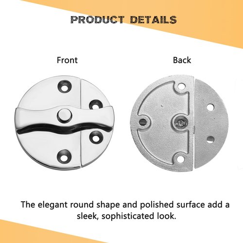 DIALESHU Heavy Duty Marine Boat Door Catch Latch 316 Stainless Steel, 1.69" (43 mm) Hatch Round Turn Button Twist Catch Latch with Screws(2-Pack)