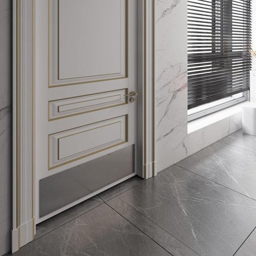 10 in. x 34 in. Stainless Steel Door Kick Plate – 22 Gauge 430#3 Finish with Mounting Screws