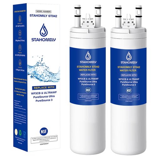 ULTRAWF WF3CB Water Filter Replacement - Compatible with Frigidaire PureSource Ultra, PureSource 3, STAHOMILY Water Filter Replacement for ULTRAWF 46999, Kenmore 9999, WF425, Height 9 Inches (2 Pack)