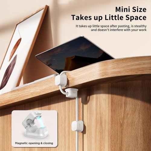 Magnetic Cable Clips, ZHANGDWA 12 Pack Cord Holder for Nightstand, Under Desk Cable Management, Adhesive Wire Holder Keeper Organizer for Desktop, Nightstand, Wall, Home Office, Phone, Car