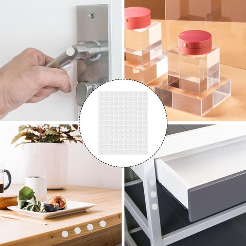 TIESOME 360pcs Furnigear Felt Pads, 0.3 in White Round Furniture Protectors Cabinet Drawer Doors Bumpers Self Adhesive Thick Bumper to Protect Surfaces for Drawers