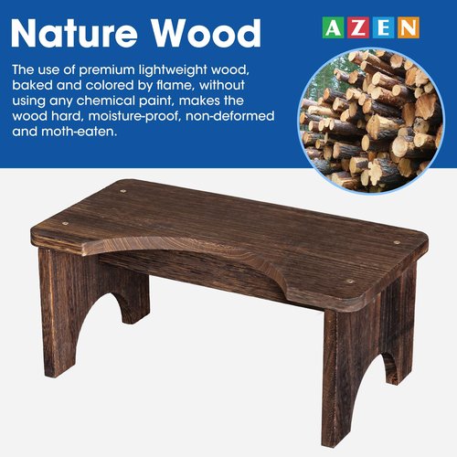 AZEN Wood Toilet Stool Squat Adult, Poop Stool for Bathroom Adults, Portable Toilet Potty Stool for Adults, 7 Inch Height