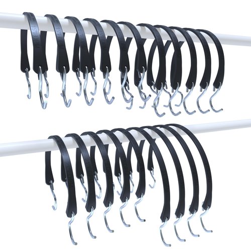 KJE 20Pack (15", 21", 31") Rubber Bungee Cords with S Hooks - Quality EPDM, Heavy Duty Black Bungee Straps, Ideal for Outdoor Tie Downs, Securing Tarps, Canvases, Cargo in Cold Hot Climates