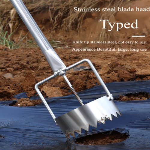 3.94''Bulb Plant Mulch Film Digging Holes, Versatile, Retractable Handle, Stainless Steel Plantation Tool for The Lawn, Various apertures Available Plant Hole Digging Tools (Light-5cm/1.97inch)