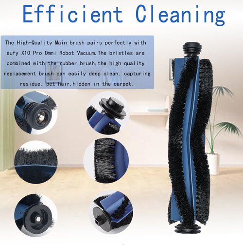 Replacement Accessories for Eufy X10 Pro Omni Robot Vacuum Cleaner, 2 Main Roller Brush, 6 Dust Bags 4 Side Brushes 4 Filters 4 Mop Pads 1 Screwdriver 1 Clean too
