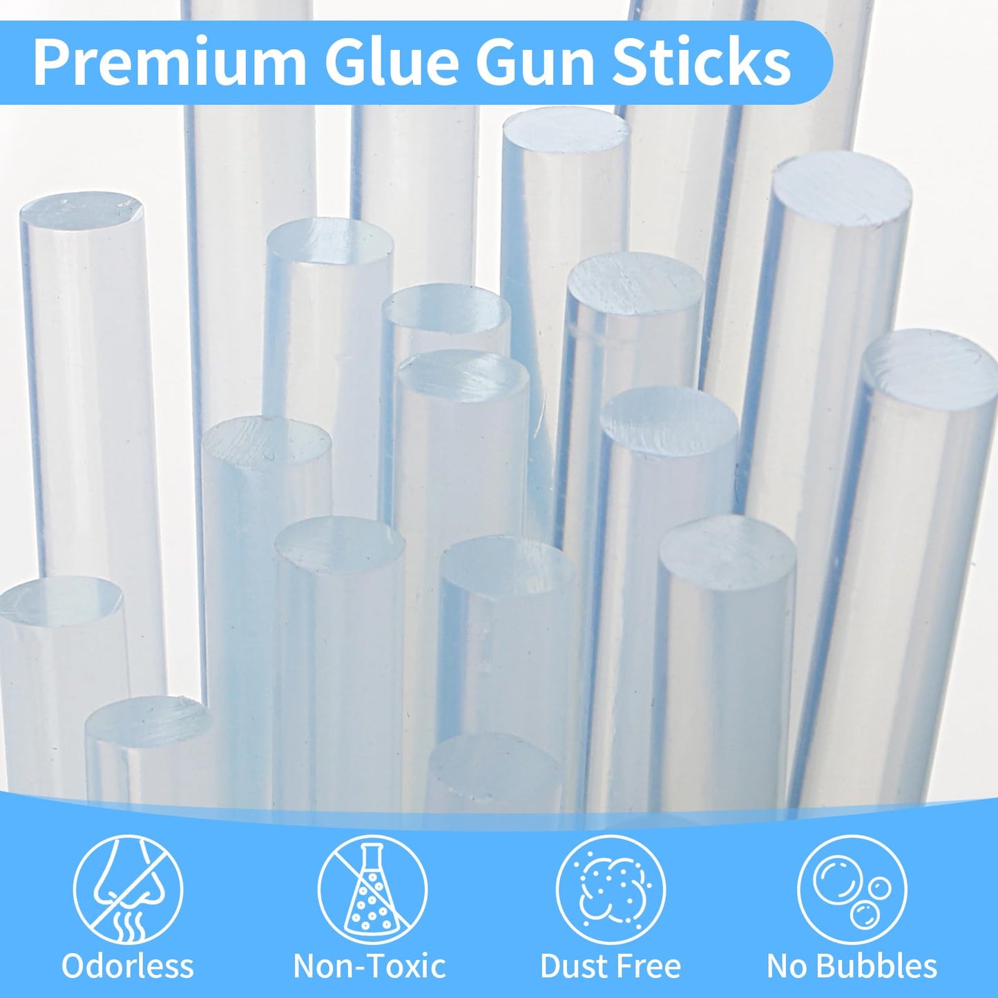 90 Pcs Mini Hot Glue Sticks, Clear Glue Gun Sticks for Metal, Wood, Glass DIY Art Craft & School Projects Craft, Bond (4" X 0.27")