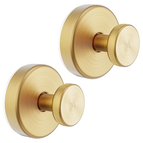 Suction Cup Hooks for Shower, Removable Towel Hooks for Bathroom Window Glass Door Wall, Bath Robe Looafh Hook for Hanging - 2 Pack, Gold