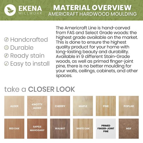2 1/2"W x 6 1/2"H x 1 1/8"P Americraft Solid Paint Grade Wood Smooth Plinth Block with Beveled Edge, Primed Pine