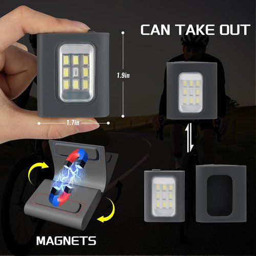 Molrebe 2Pack Clip on Running Lights, Rechargeable Magnetic LED Safety Lights with Red Strobe, Waterproof, USB Charging, Flashlight for Night Jogging, Dog Walking, Hiking Backpack, Cycling