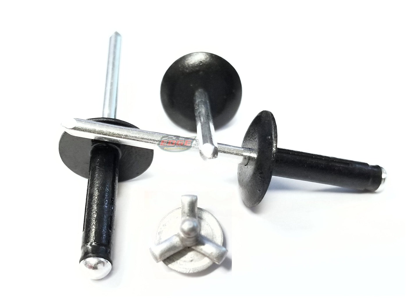 Black Exploding Pop Rivets 3/16" Tri-Fold Large Head Aluminum Mandrel .040 - .354 Grip Range Fastener