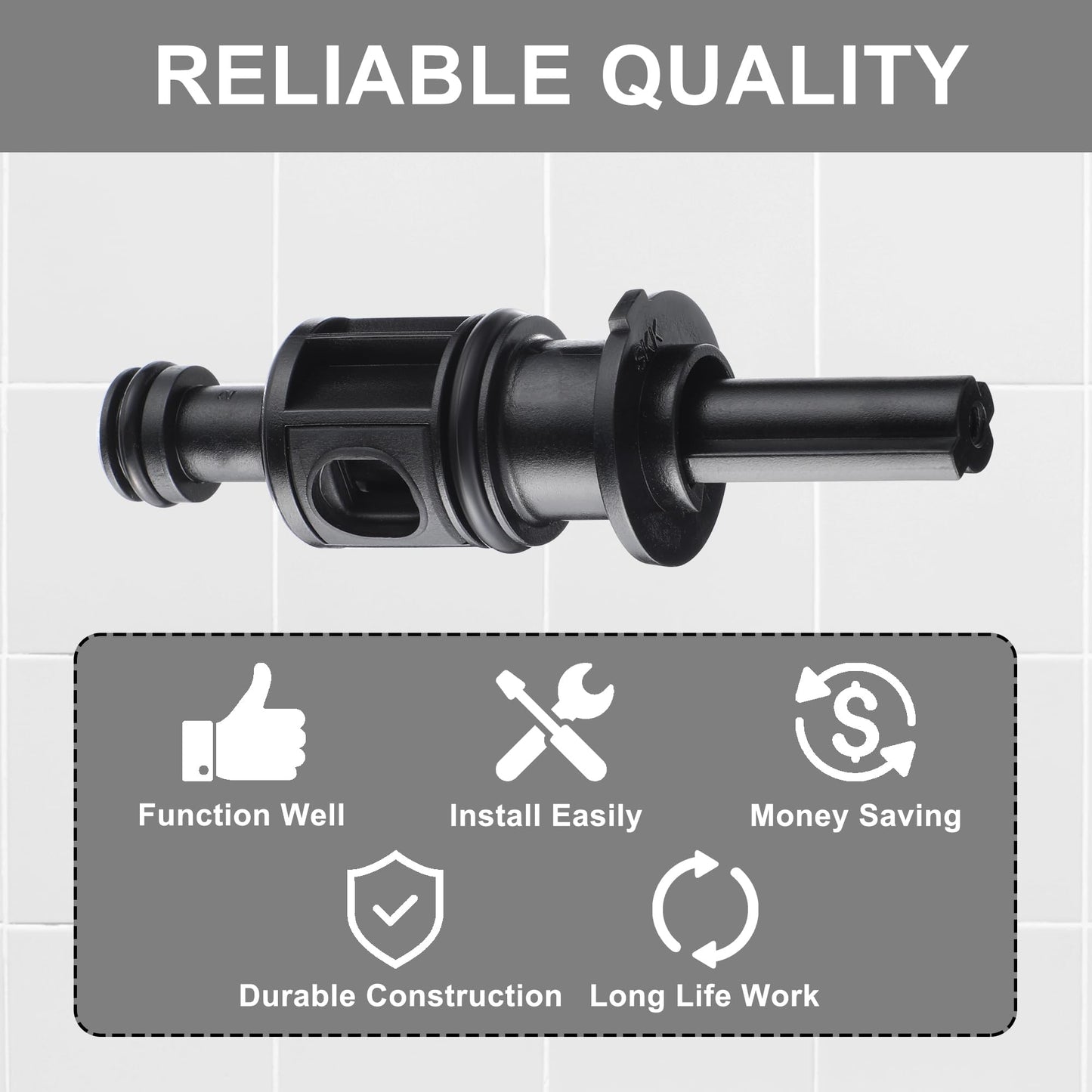 Dreyoo 2 Pack Compatible with 9742920 S742920 Pull and Turn Tub Shower Cartridge, Compatible with Pfister Avante Kitchen, Lavatory, Tub Faucet, Shower Valve Cartridge Replacement Part (Plastic Stem)