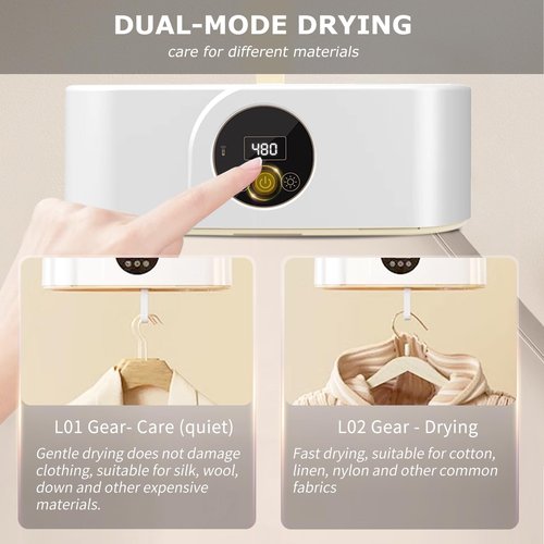 Ljusved Portable Clothes Dryer - Mini Portable Dryer Machine for Laundry Apartments and Travelling, Hotel Room