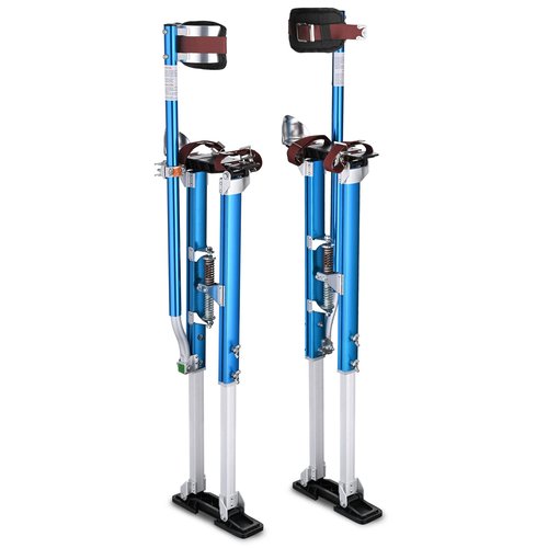 WeChef 36" to 50" Drywall Stilts Height Adjustable Non-slip Aluminum Tool for Fruit Collection Branch Pruning Cleaning Décor Stilt Walker Blue