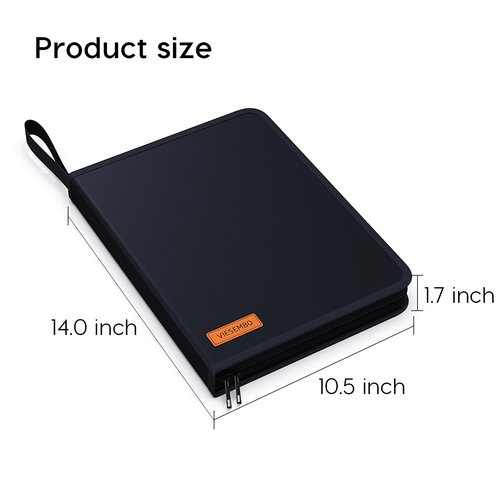 Important Document Organizer Zipper Binder,Fireproof Document Bag for Birth Certificate Protector, Waterproof Bill Organizer in Case I Go Missing Binder for Home Safe, 4 Ring Receipt Holder(Blue)