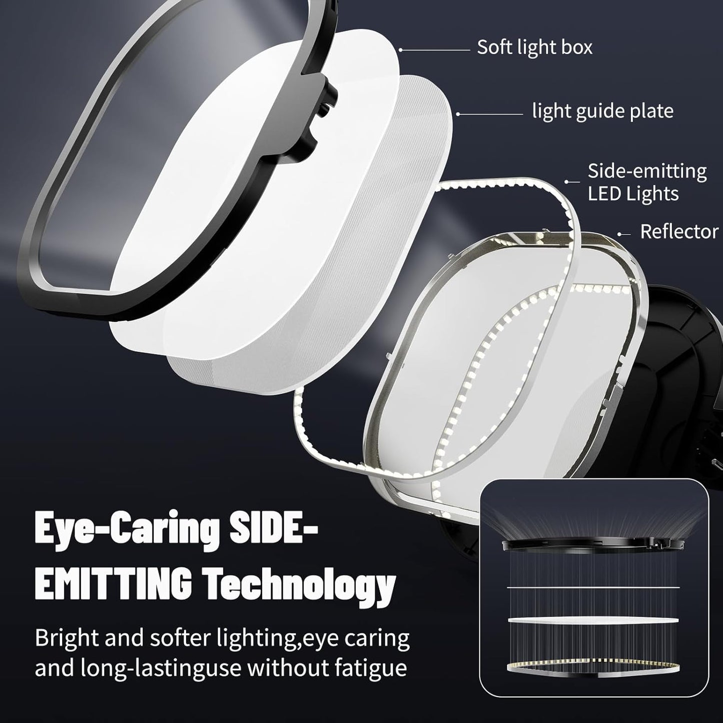 Video Conference Lighting for Zoom Meeting, Desk Lamps for Home Office, 30 Light Modes Desk Light, Ring Light for Desk with Flexible Stand & Memory Function for Zoom Lighting, Video Streaming, Drawing