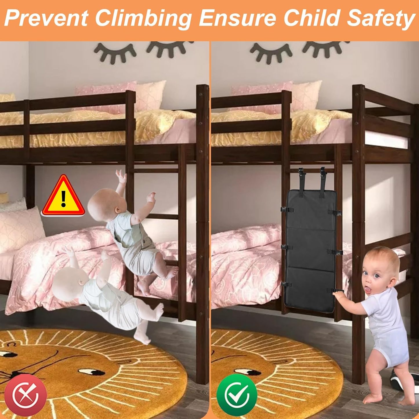 Bunk Bed Ladder Cover - 31x15 Inches Guard Protector to Prevent Climbing - Pool & Playground Ladder Lock