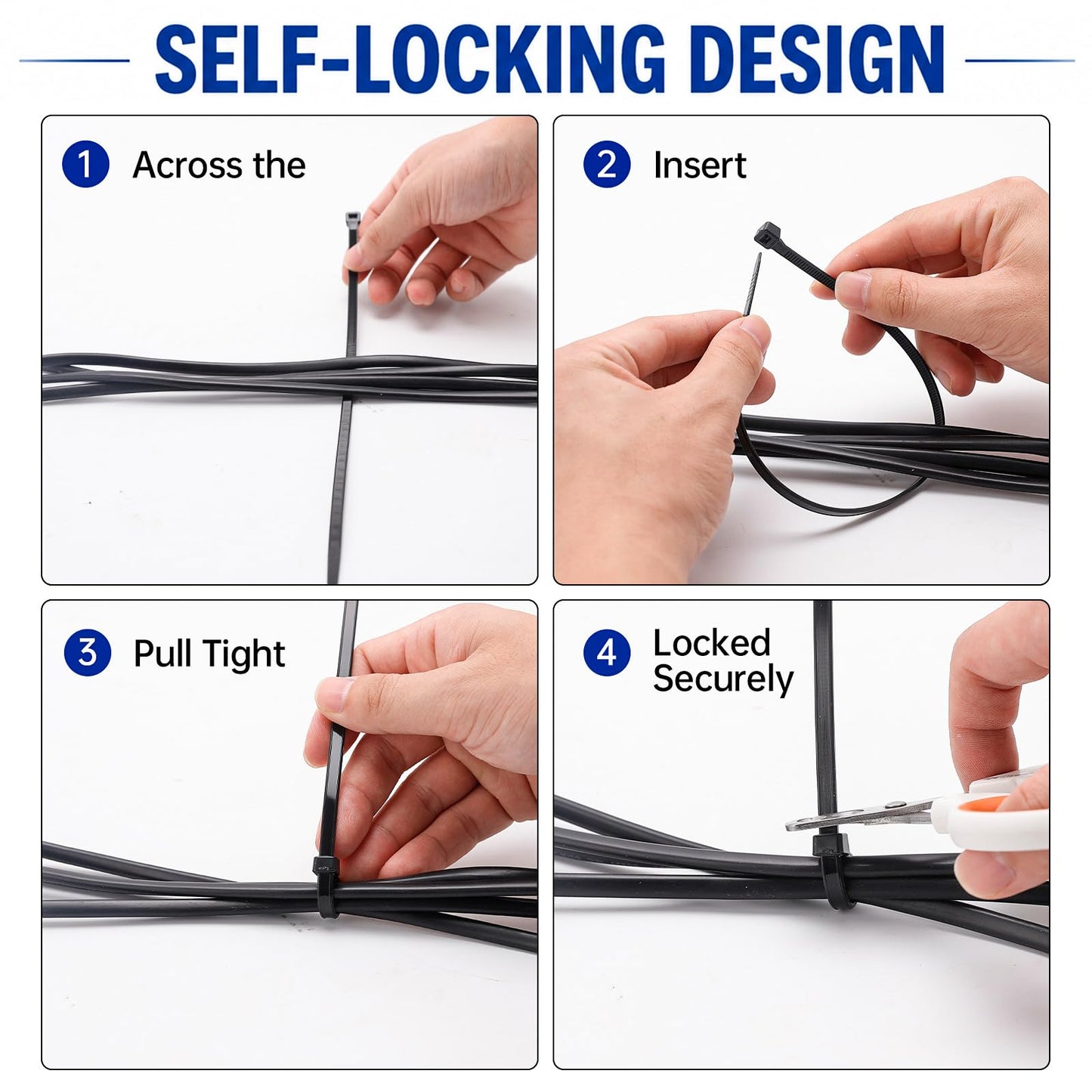 Zip Ties 12 inch, 4000 Pack Heavy Duty Black Zip Ties with 120 lbs Tensile Strength, Self-Locking Nylon Cable Ties,Wire Ties for indoor and outdoor use