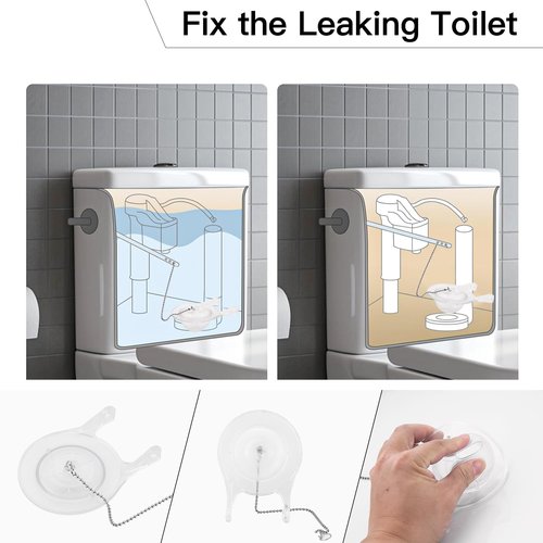 for Gerber 99-827 3 Inch Transparent Toilet Flapper with Strong Seal,Iron Chain Included,Ideal for 3 Inch Toilet Flapper Replacement,1-Pack