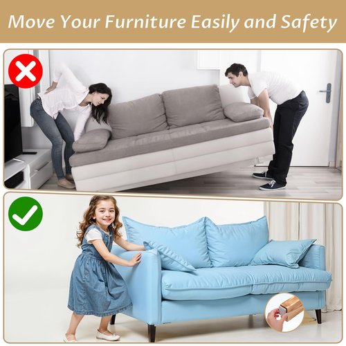 MBAIYO 16Pcs Self-Stick Furniture Glides,1.5 Inch Easy Gliders for Furniture Reusable Moving Pads Furnishings Sliders for Carpet Hardwood Floors Carrying Chair Table Desk Bed Sofa