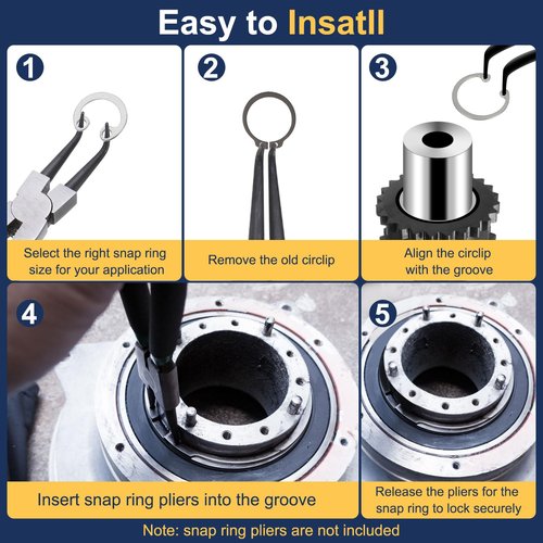 PATIKIL 25mm ID Internal Retaining Rings, 20 Pcs E-Clip Snap Ring 304 Stainless Steel Internal Circlip for Automobile Valve Equipment Bearings
