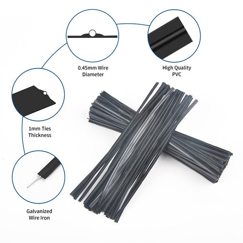 BABYPOEM Twist Ties, 150 PCS, 6.1 Inches, Bread Ties, Black, Reusable, for Bags, for Gardening, Home, Office