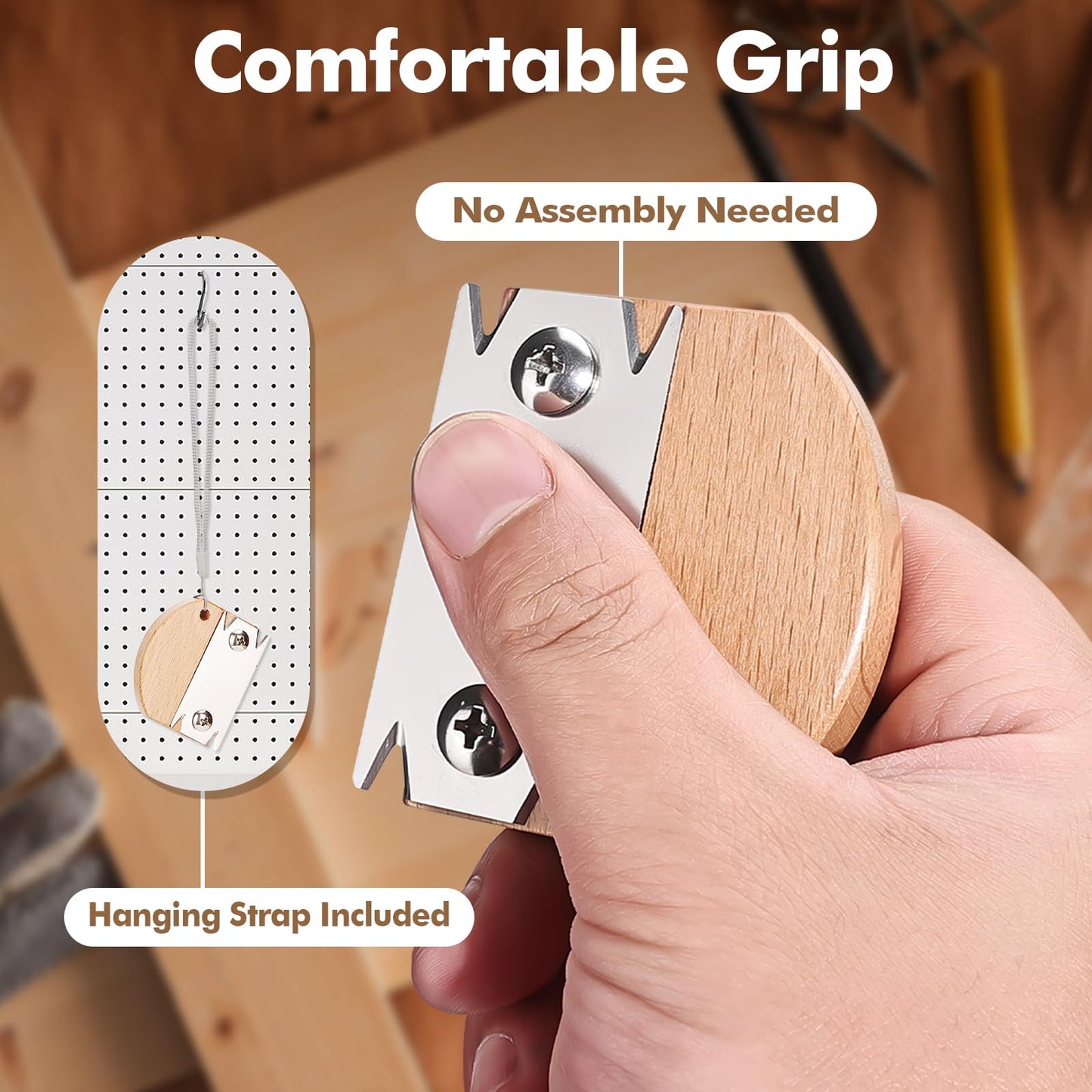 DRAXZOR Edge Banding Trimmer, 2025 Upgraded Wood Edge Band Cutter with Wooden Handle and Stainless Steel Blade, Professional Veneer Edge Trimmer Tool for Woodworking, Veneer, PVC