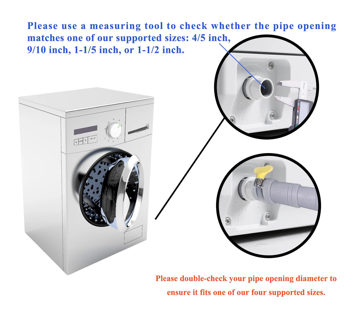 DLHMBOQ 10ft Washing Machine Drain Hose Extension Kit - Universal for Washer, Dishwasher & Dehumidifier, 7-Piece Set with U-Bracket, 4 Clamps & Adapter