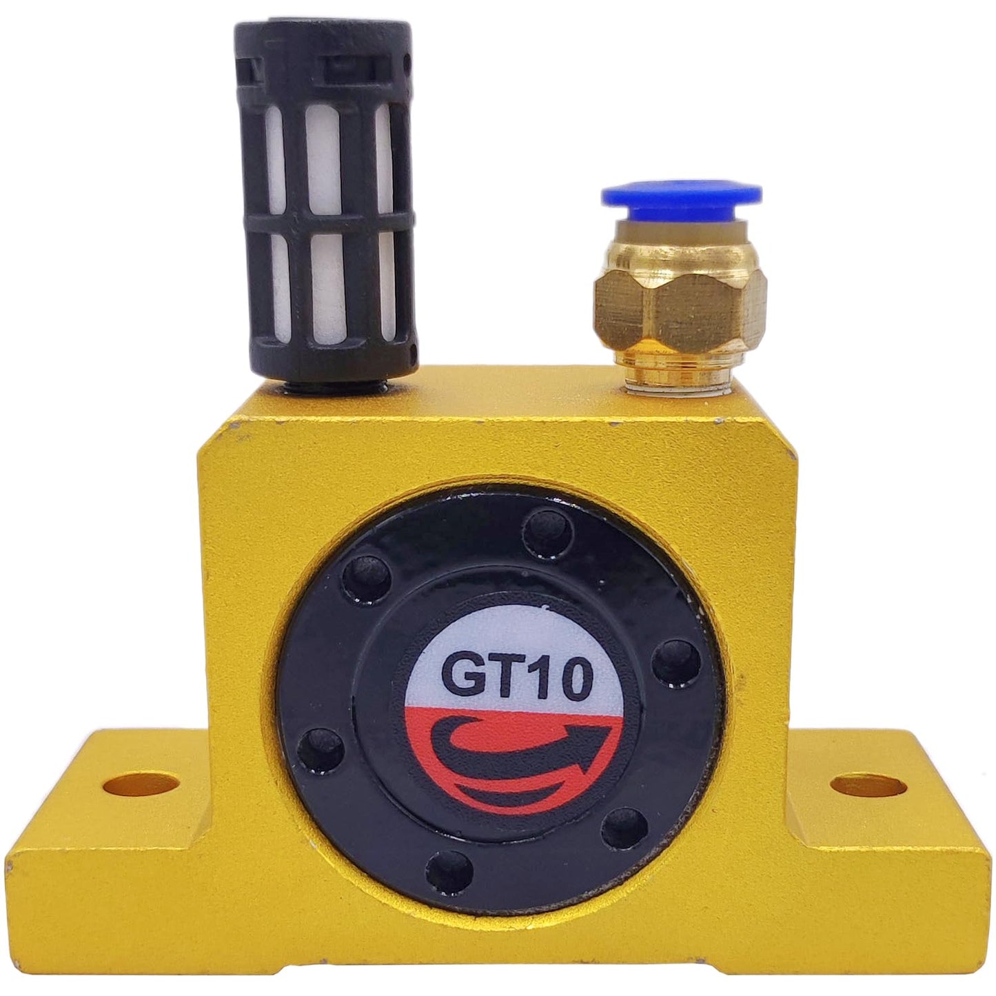 (2-Pcs) GT10 Pneumatic Air Turbine Vibrator GT Series 1/8" Industrial Pneumatic System Components Turbine Vibrators with hopper Golden Free Muffler (GT-10)