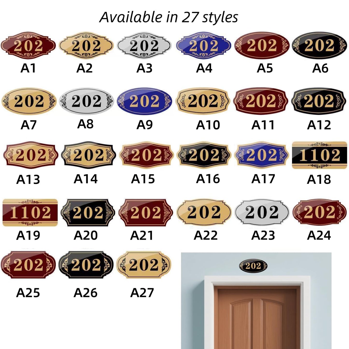 Custom Self-adhesive House Numbers Sign, Personalized Acrylic House Number Modern House Numbers Mailbox Numbers for Outside Address Home Number for Apartments Office Hotel Room