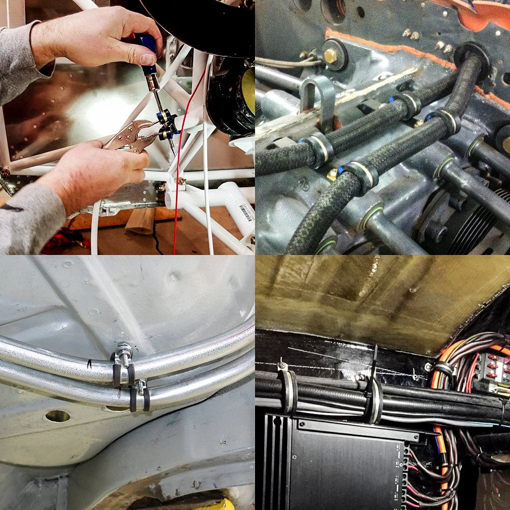 Lokman 12 Pack Stainless Steel Cable Clamp, Pipe & Metal Clamp, Rubber Cushioned (3/4 Inch)