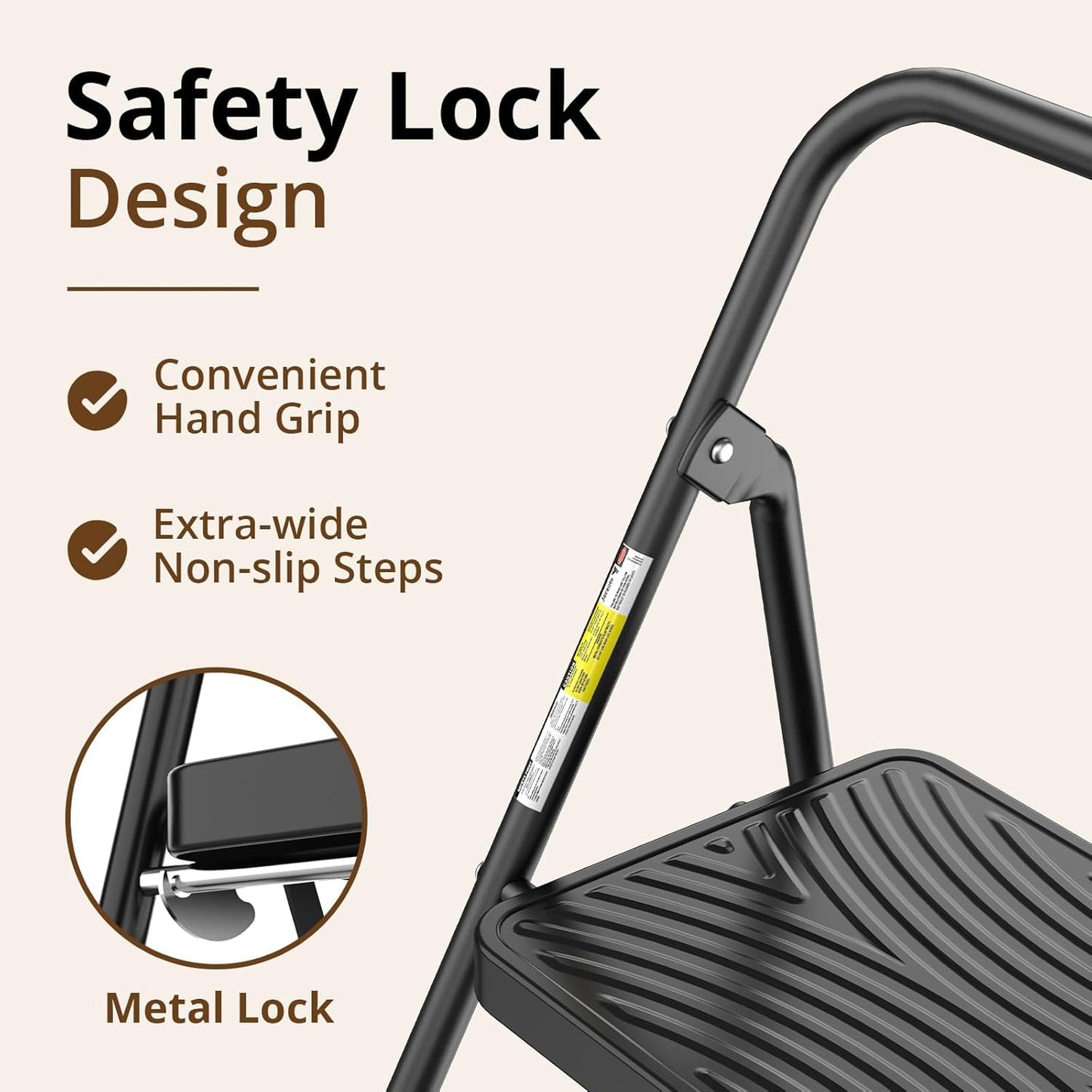 Jocauto 2 Step Ladder, Step Stool with Wide Anti-Slip Pedal, Step Ladder Folding Step Stool for Adults, Portable ladders for Home Kitchen