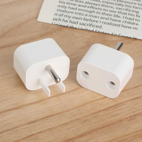 2pcs Grounding Adapter Splitter, Safety Grounding Plug Adapter Replacement Premium Copper ABS Material Socket Port Compatible with US Type B Outlet
