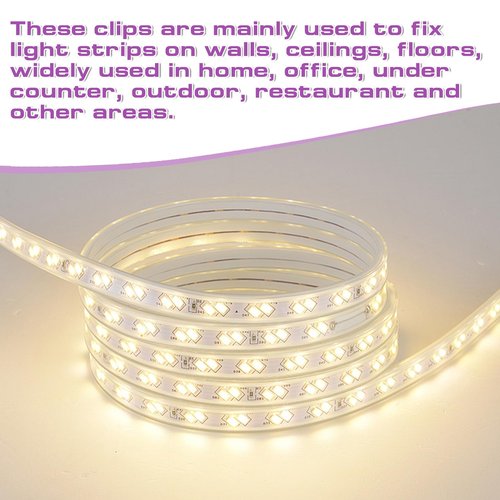 30 PCS LED Strip Light Clips with Fitting Screws, Waterproof LED Strip Mounting Clips, Translucent Rope Light Clips, Neon Mounting Clips Fixing Clamps Holder for 5mm to 6mm LED Strip Lighting